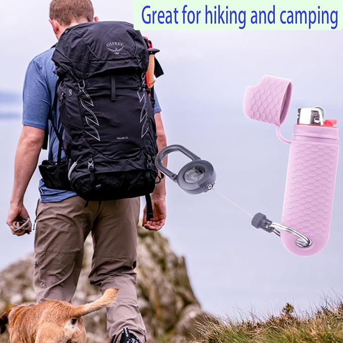 5 Pcs Waterproof Lighter Case Cover Holder for BIC Regular Lighters Sleeve Type J6 Outdoor Survival Multipurpose Seal Lighter Pouchfor Hiking and Camping (Light Purple, 5)