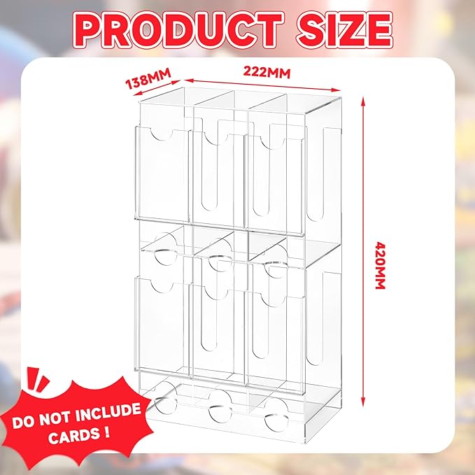 1 Pcs Acrylic Booster Pack Dispenser, Card Dispenser Storage and Organizer, for Trading Card, Booster Packs, Sports & More (Top and Bottom 6 Slots)