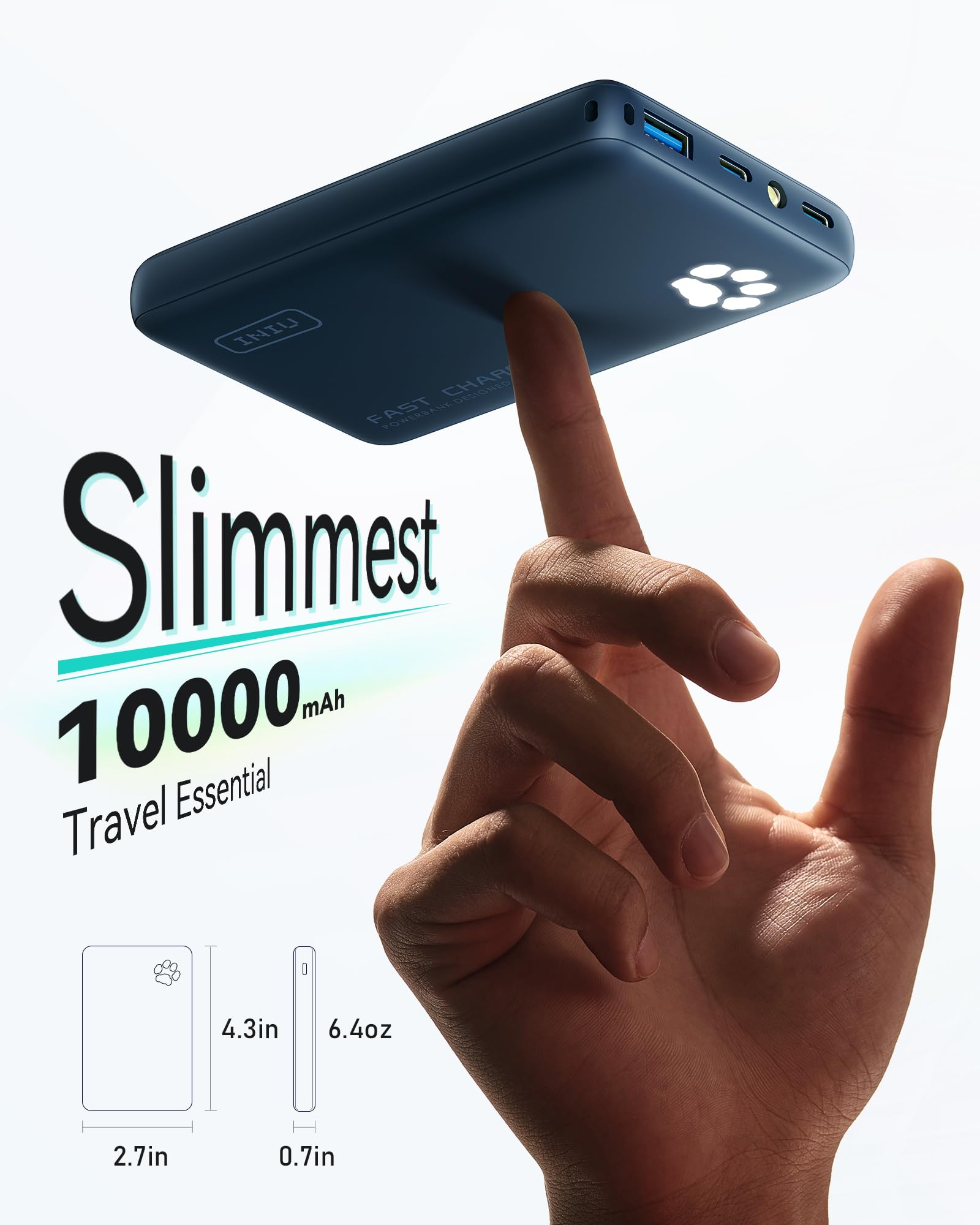 INIU 45W Fast Charging Portable Charger, Smaller 10000mAh Travel Power Bank
