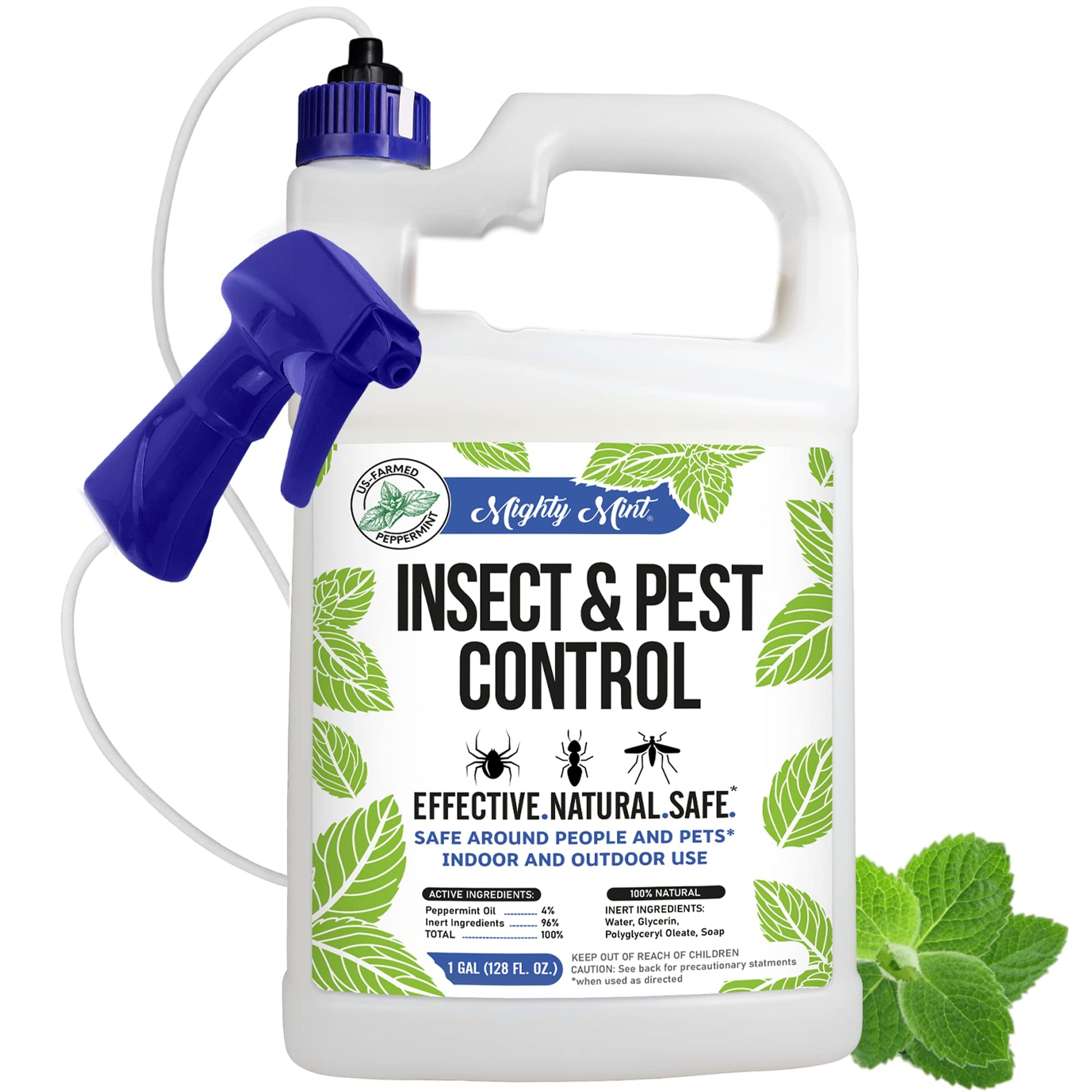 Mighty Mint Peppermint Oil Insect Repellent Spray, 1 Gallon (128 oz)