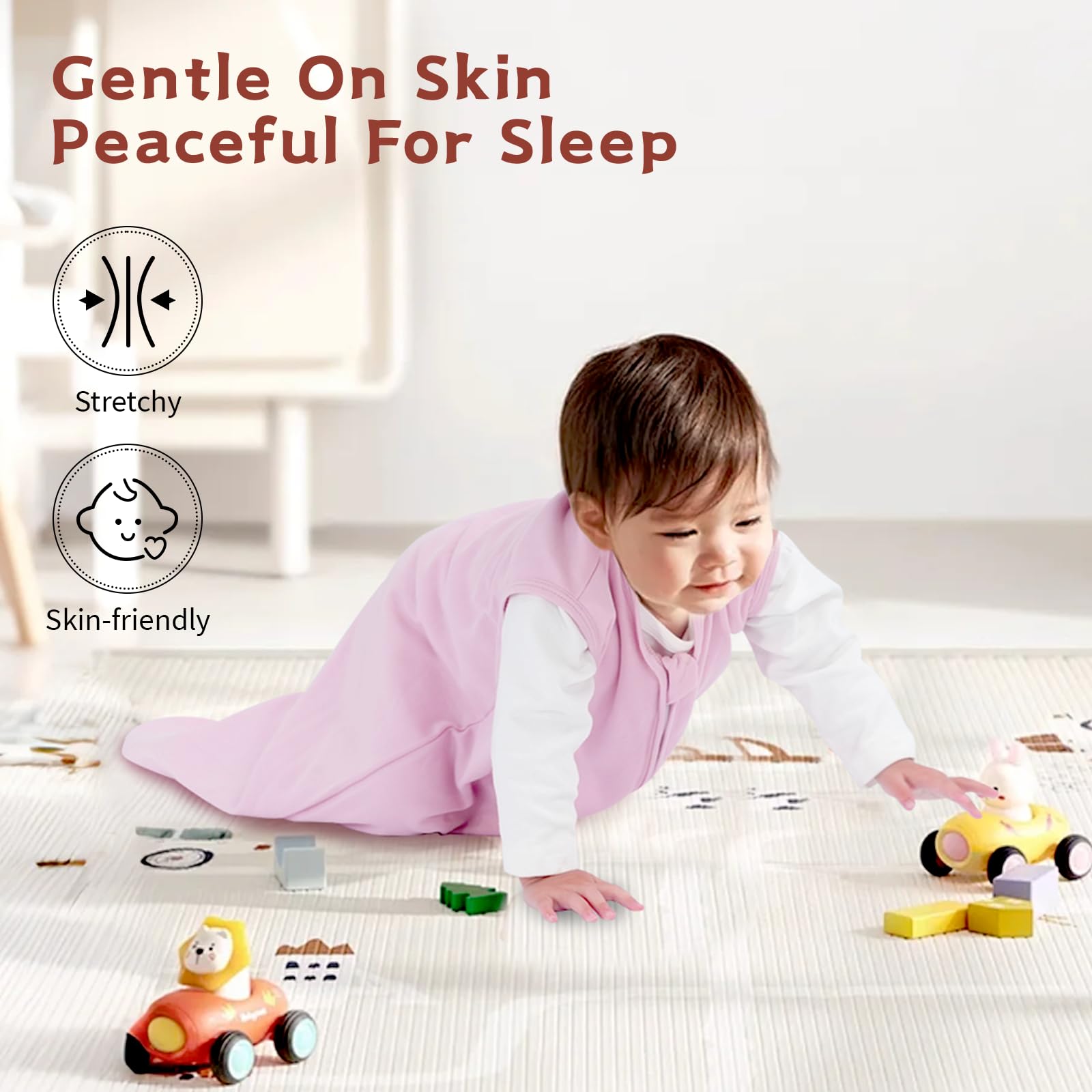 Wrrernsin Baby Sleep Sack 0-6 Months,100% Cotton TOG 0.5 Wearable Blanket for Newborn and Infant, 3