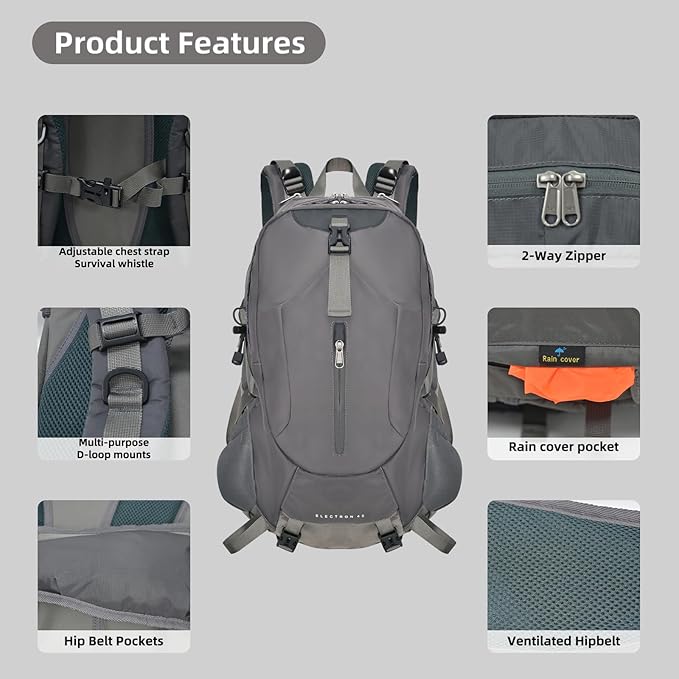 40L Large Capacity Hiking Backpack Lightweight Waterproof and Durable Backpack for Travel Camping Outdoor