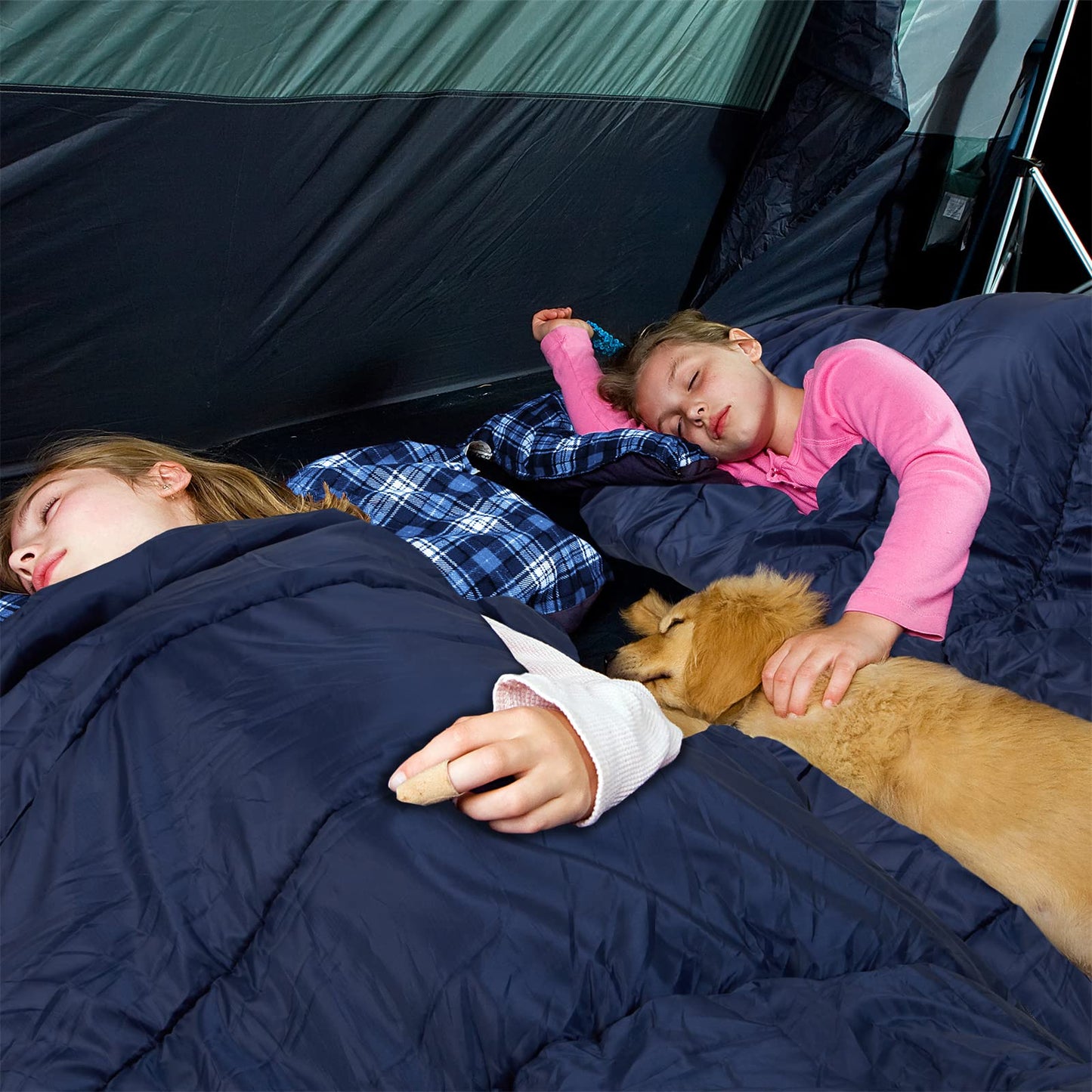 AGEMORE Cotton Flannel Double Sleeping Bag for Camping, Backpacking Or Hiking. Queen Size 2 Person