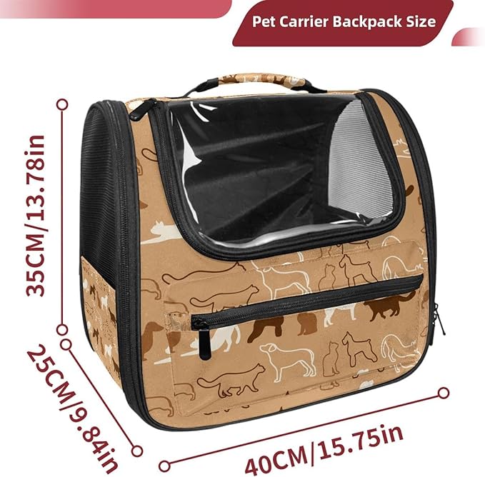 Dog Carrier Backpack for Small Pets - Cat & Dog Backpack for Hiking, Camping or Travel, Dogs Animals