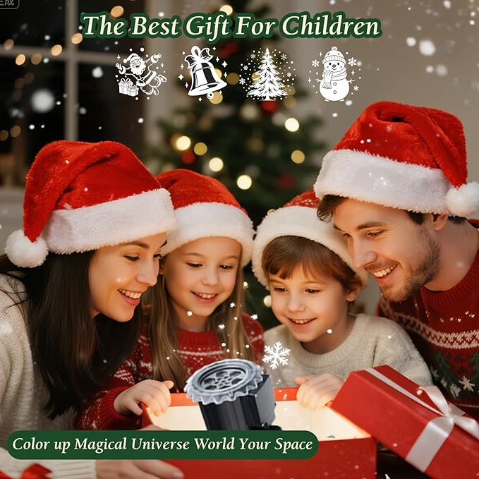 Christmas Projector Light, 3D Dynamic Rotating Christmas Patterns with Santa Snowman, for Outdoor Indoor Holiday Decor, Waterproof Christmas Yard Lighting for Wall Window Roof