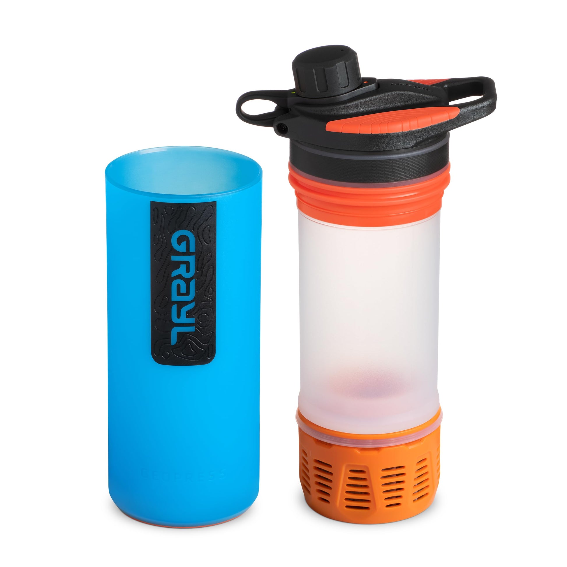 GRAYL GeoPress 24 oz Water Purifier & Water Filter Bottle, Bali Blue