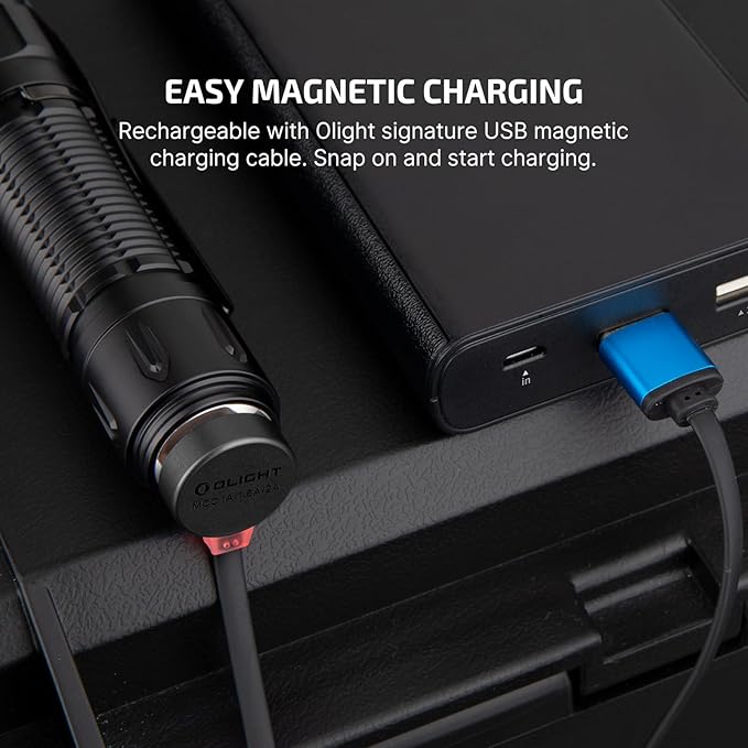 OLIGHT Warrior 3S 2300 Lumens Rechargeable Tactical Flashlight, Compact Dual-Switches LED Bright Light with Proximity Sensor, Powered by Customized Battery for Emergency, EDC and Searching (Black)