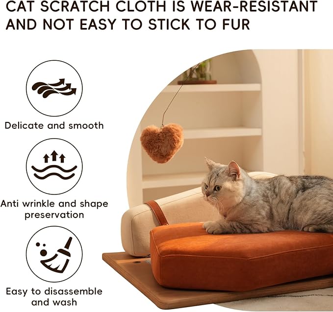 Auto Care Cat Sofa Bed, Solid Wood cat Sofa. Inspired by The Geometric Impressionist Painter Mondrian, The Combination of Building Block Gameplay Provides Cats with a Comfortable Experience (Iceberg)