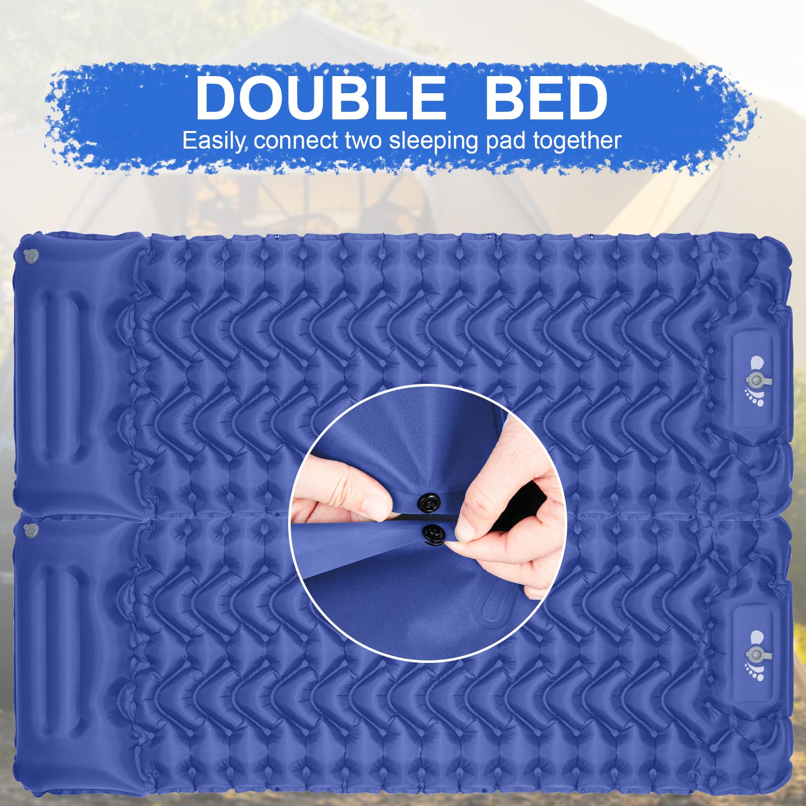 MOXILS Sleeping Pad, Ultralight Inflatable Sleeping Pad for Camping, Built-in Pump, Ultimate for