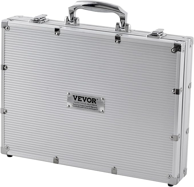 VEVOR Poker Set, 500-Piece Complete Poker Playing Game Set for Texas Hold'em, Blackjack, Gambling, Poker Chip Set with Aluminum Carrying Case, 11.5 Gram Casino Chips, Cards, Buttons and Dices