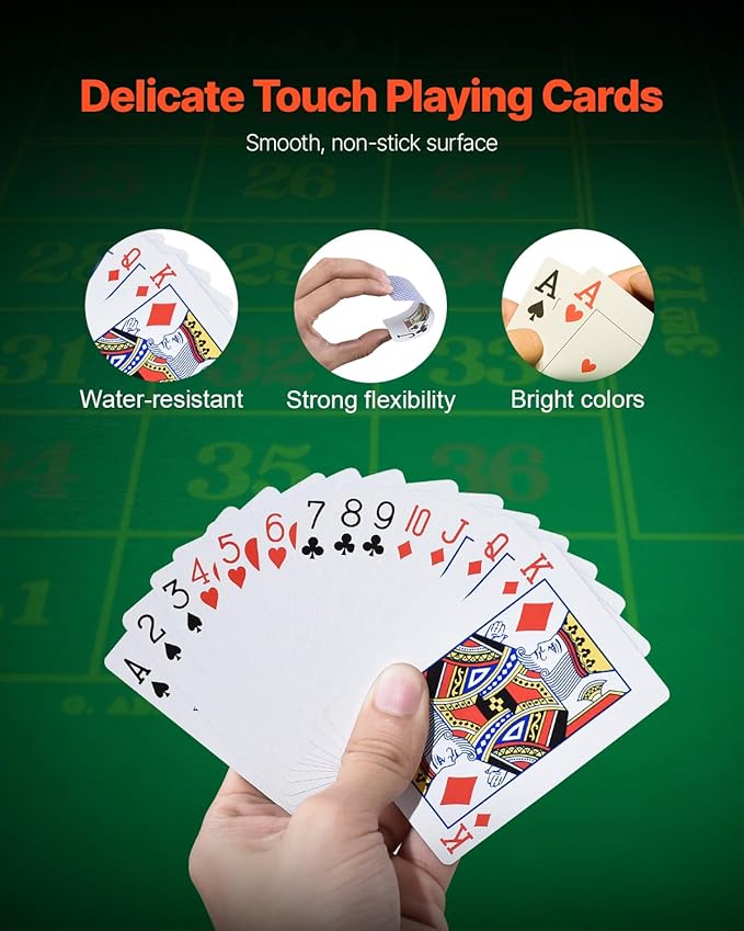VEVOR Poker Set, 500-Piece Complete Poker Playing Game Set for Texas Hold'em, Blackjack, Gambling, Poker Chip Set with Aluminum Carrying Case, 11.5 Gram Casino Chips, Cards, Buttons and Dices