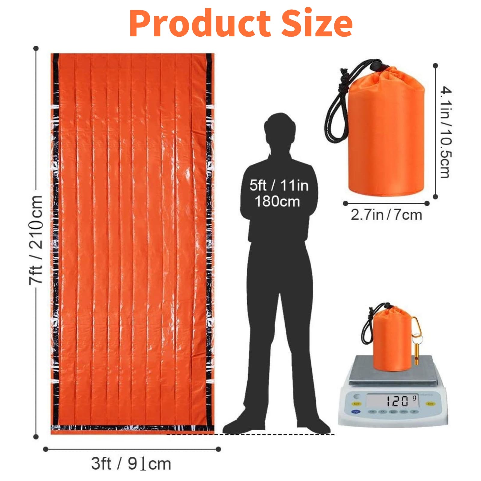 Dzronda Emergency Sleeping Bag with Whistle, Portable Emergency Survival Bag, Lightweight Pocket