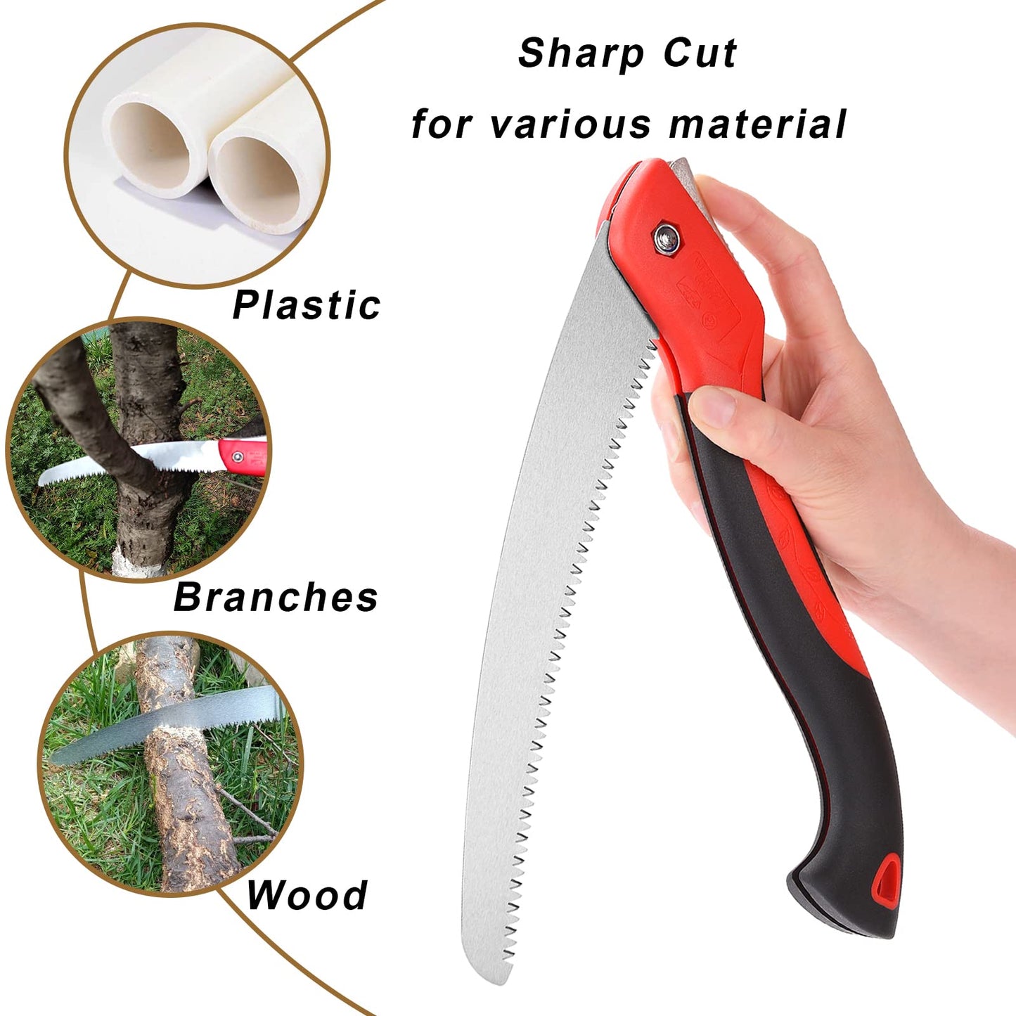 WEIMELTOY 10 Inch Pruning Saw Heavy Duty Folding Saw Camping Saw SK5 Blade