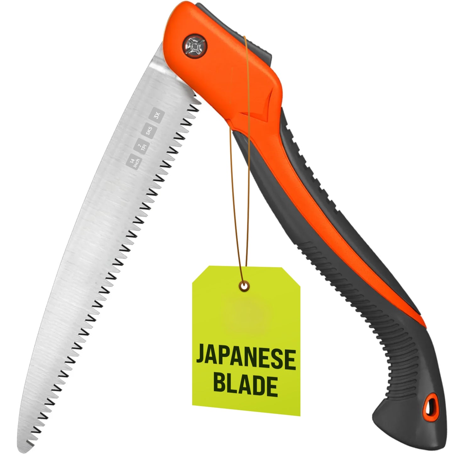 Folding Camping saw 11 Inch - Heavy Duty Pruning Saw with Triple-Cut SK5 Blade, 7 TPI Razor Teeth