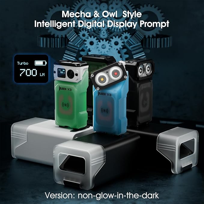 WUBEN X3 Mini Rechargeable Flashlight with Charging Base 180 Degree EDC Keychain Flashlight Twist Ip65 Waterproof Magnet Pocket Flashlight 10 Mode Type-C Lanyard for Camping, Outdoor,Inspection, Gift