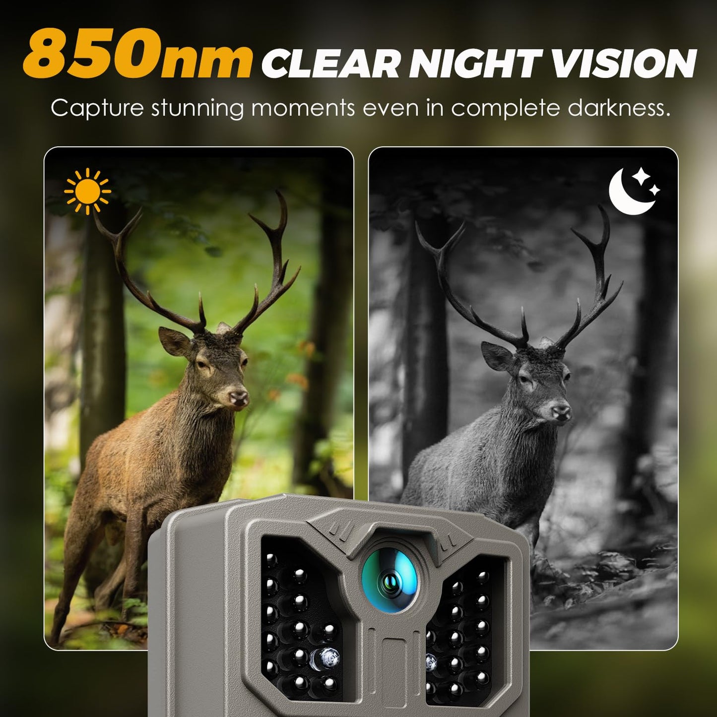 CEYOMUR Trail Camera, 36MP HD Trail Cam with Night Vision Motion Activated
