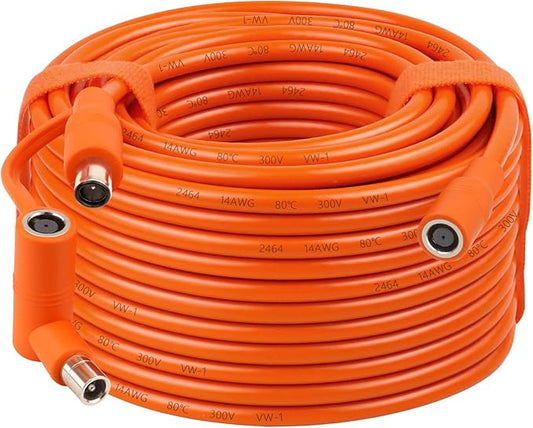 14AWG DC 8mm Extension Cable for Solar Panel 100FT,DC7909 Solar Panel Cable Female to Male with DC8020 Male Adapter Compatible with Aker,GZ Yeti,BLUETT,Jackery Portable Power Station-100 Foot