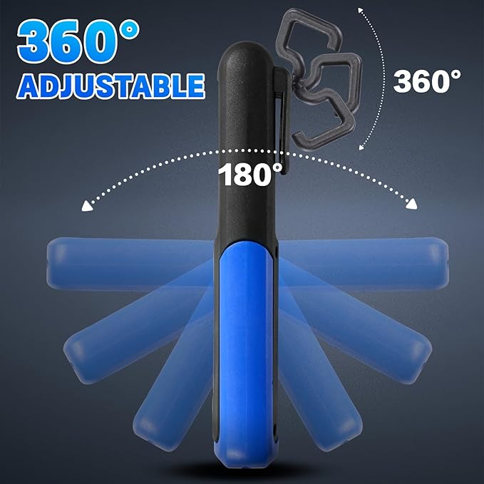Work Light, 1000 Lumens Bright LED Work Lights, Rechargeable Work Light for Mechanics Portable& Cordless, with Rotate Magnetic Base&Hooks, Mechanic Light for Car Repair/Inspection/Workshop