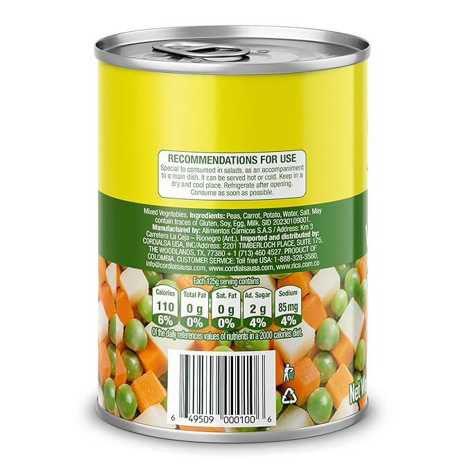 RICA MIXED VEGETABLES Can 15 Oz (Pack of 12)