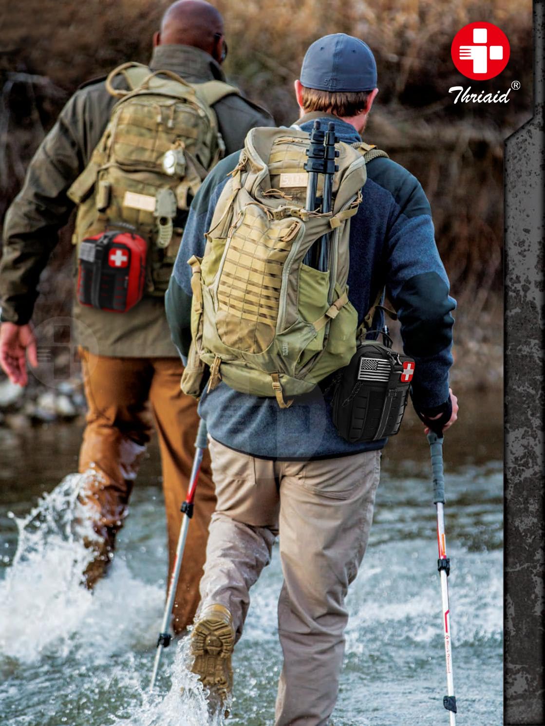 Survival First Aid Kit with Israeli Bandage, Chest Seal, Tourniquet, Splint, Tactical Military