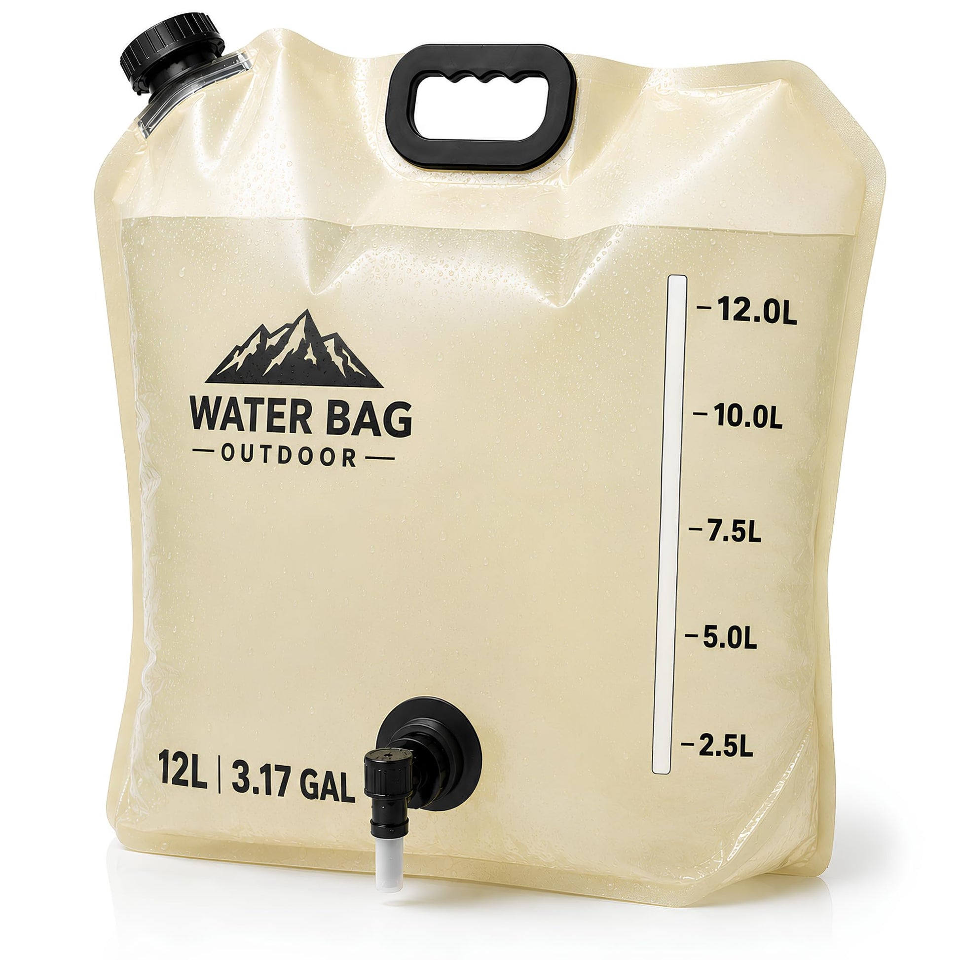 CoreMuse 3.17 Gallon/12L Collapsible Water Container with Spigot, Foldable Water Storage Bag for