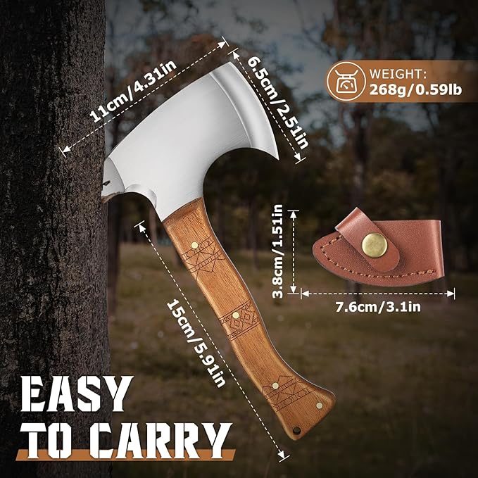 Small Hatchet for Axe Throwing Game - 8.3" Tomahawk Axe Professional Balanced Design with Sheath | Adults Indoor/Outdoor Ax Throwing