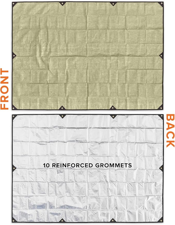 Arcturus XL Survival Tarp - Insulated Reflective Thermal Camping Tarp - 8.5' x 12' (Desert Tan)