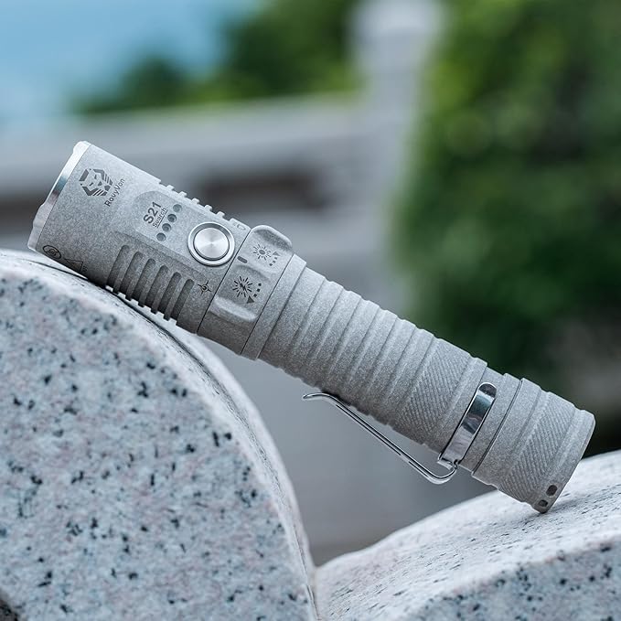 RovyVon S21 High Lumen Rechargeable Bright Flashlight 3000 Lumen,400M Long Throw Searchlight with Easy Use Mechanical Ratary Switch,Magnetic Base,IPX8 Waterproof for Home,Hunting,Searching,Rescue