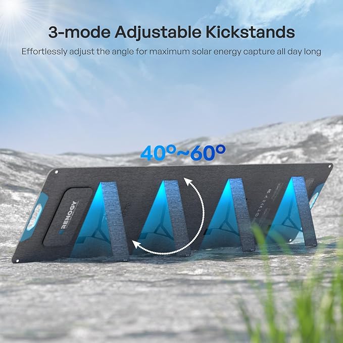 200W Portable Solar Panel, Renogy Solar Panels IP65 Waterproof, 200 Watt Foldable Solar Panel for Camping, Hiking, Fishing, Outdoor, RV, Van, Boat, Off Grid Applications