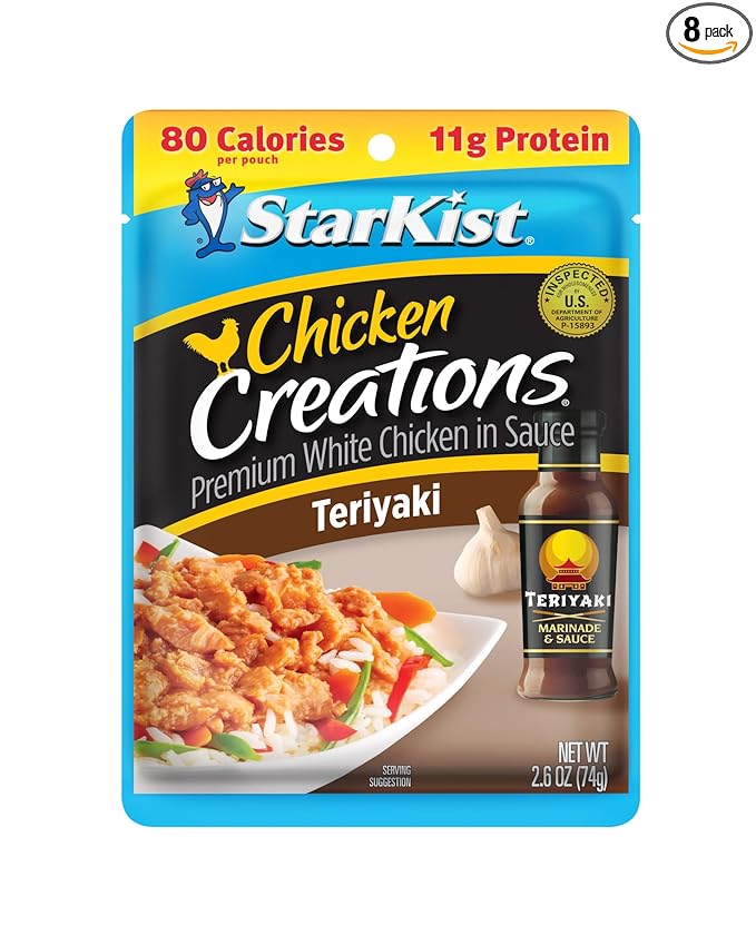 StarKist Chicken Creations Teriyaki, Single Serve Pouch, 2.6 oz (Pack of 8)