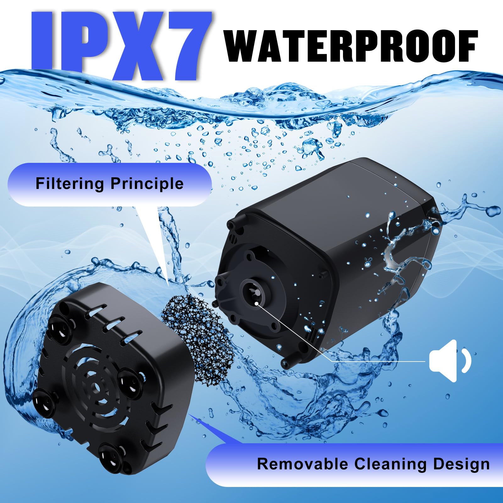 Spopal Portable Shower for Camping, [Long-Lasting] 6000mAh Rechargeable(Bk)