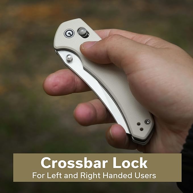 CIVIVI Sixgill Folding Pocket Knife for EDC, 3.41'' Nitro-V Blade G10 Handle, Deep Carry Reversible Clip, Gift for Men Women C24050-2 (Ivory)