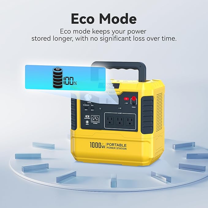 Togo POWER A1000LFP Portable Power Station 1037Wh,Solar Generator with 1000W AC Outlets(Peak 2000W),1.5H Fast Charging Backup Power Bank LiFePO4 Battery Supply for Outdoor, Emergency,Camping,Home Use