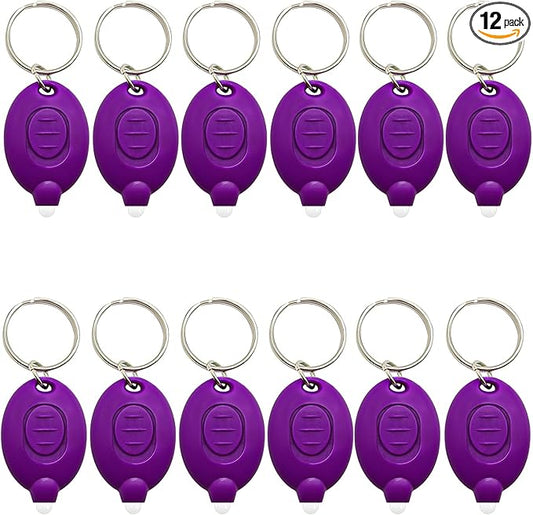 Mini UV Keychain Flashlight, LED Black Light, Portable Small UV Light, Ultra Bright 12 Lumen Tiny Flashlight for Pet Stains, Scorpions, and Document Verification (12PCS)