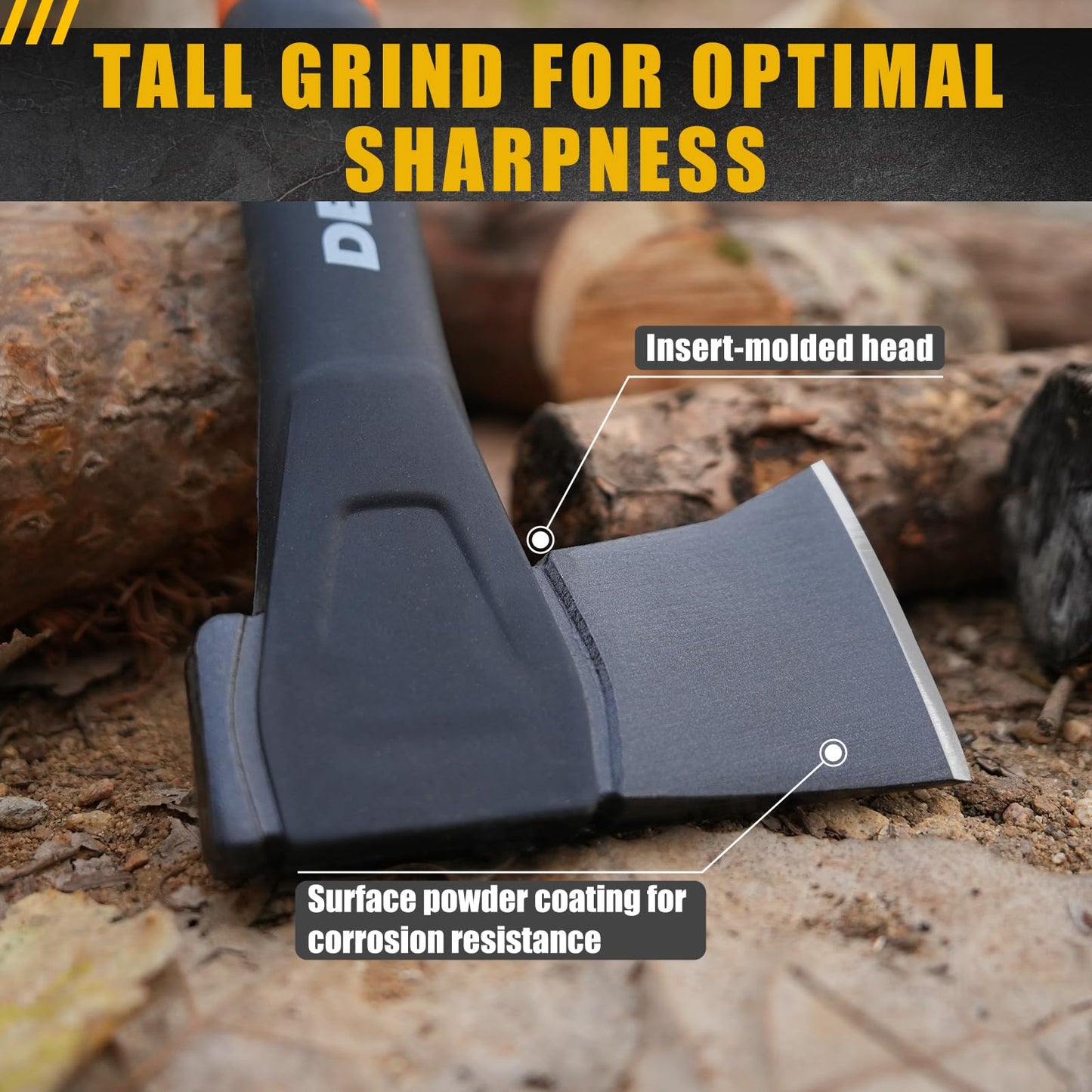 DESHIL 14-Inch Chopping Hatchet Axe for Outdoor Camping & Kindling