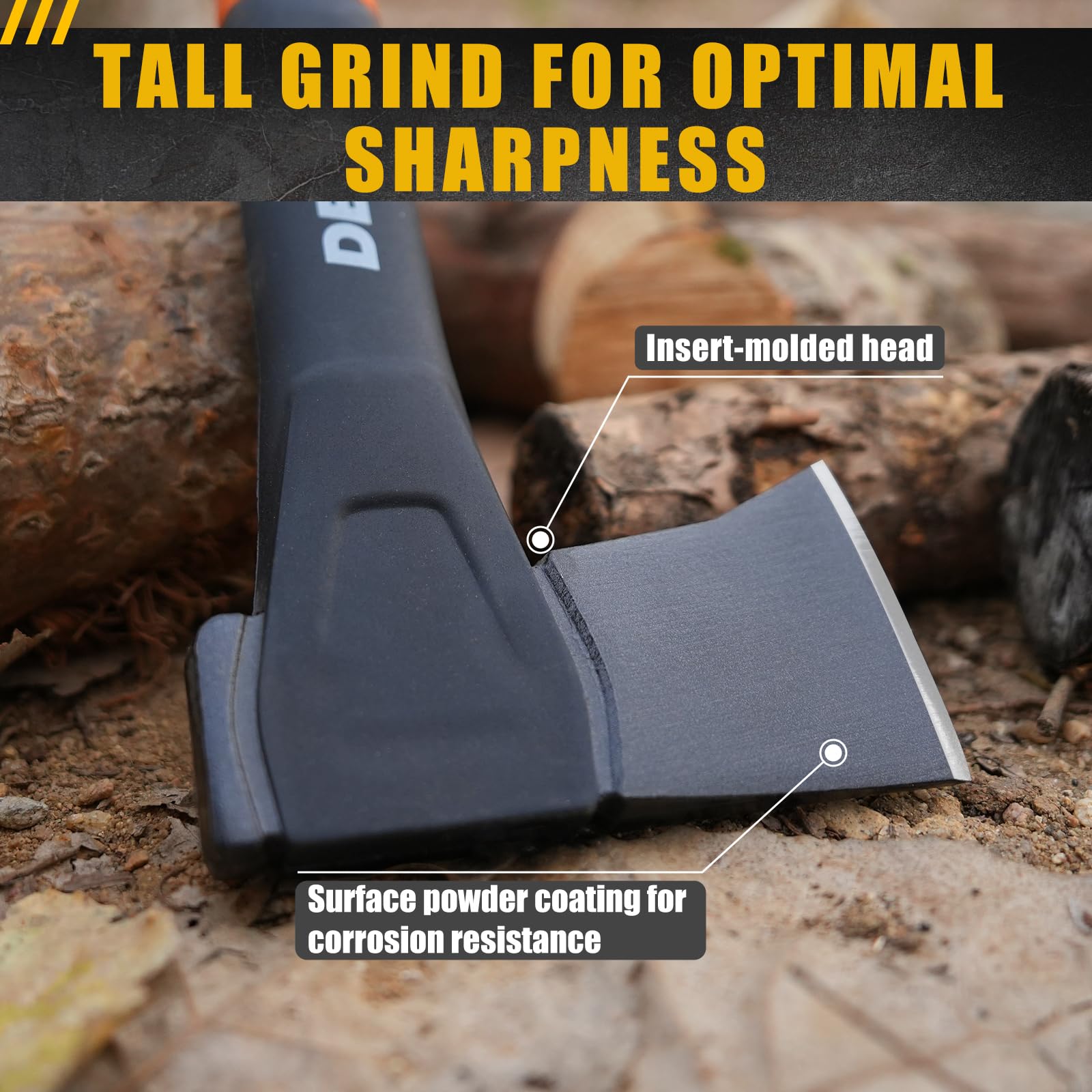 DESHIL 14-Inch Chopping Hatchet Axe for Outdoor Camping & Kindling