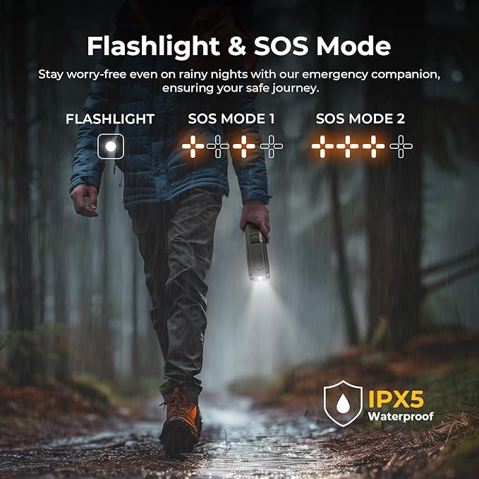 BougeRV Camping Light, Telescopic Rechargeable Camping Lantern, 13400mAh Rotatable Electric Outdoor Lamp, IPX5 Waterproof, Portable Light for Camping, Hiking, Power Outage, Adventure, Emergency Use