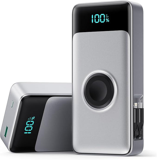 5-in-1 Portable Charger for iPhone,40800mAh Power Bank Built-in Retractable Cable and iWatch Charger,25W PD QC4.0 Fast Charging Battery Pack,Travel Essential Phone Charger for iPhone 17/16/15,Android