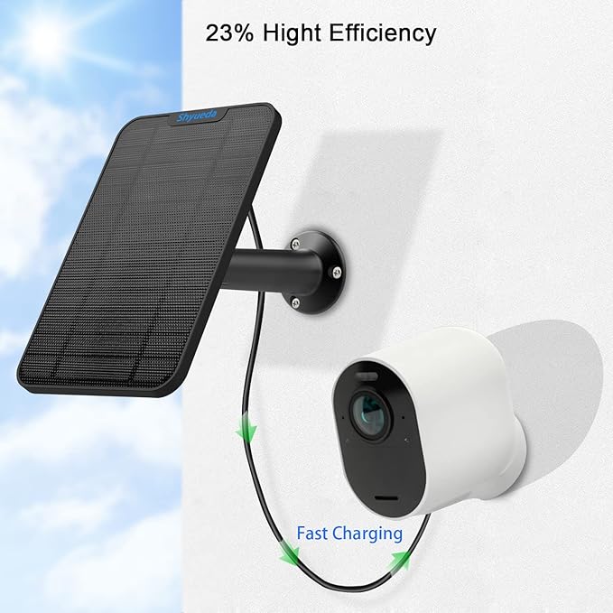 4W Solar Panel Charging Compatible with Arlo Pro 3/Pro 4/Pro 5S/Ultra/Ultra 2 only, with 13.1ft Waterproof Charging Cable, IP65 Weatherproof,Includes Secure Wall Mount(3-Pack)(Magnetic Connector)