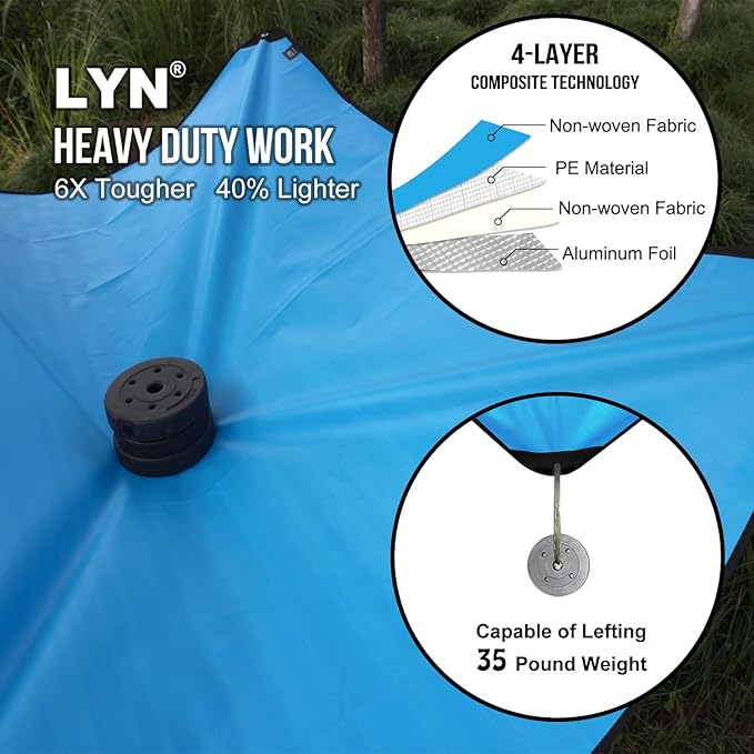 LYN Heavy Duty Emergency Blanket Survival Gear Waterproof Insulated Blanket Emergency Tarp for Camping, Hiking, Bushcraft