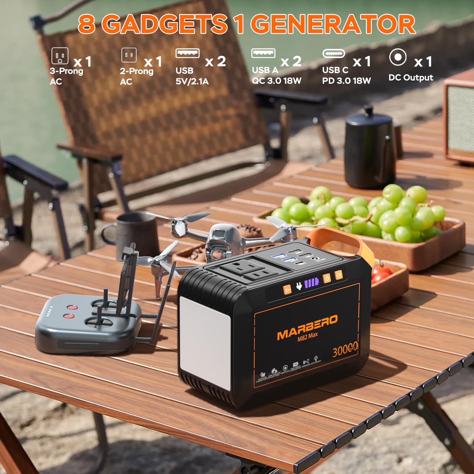 MARBERO 111Wh Solar Generator with Panels Included Solar Panel Kit 30W