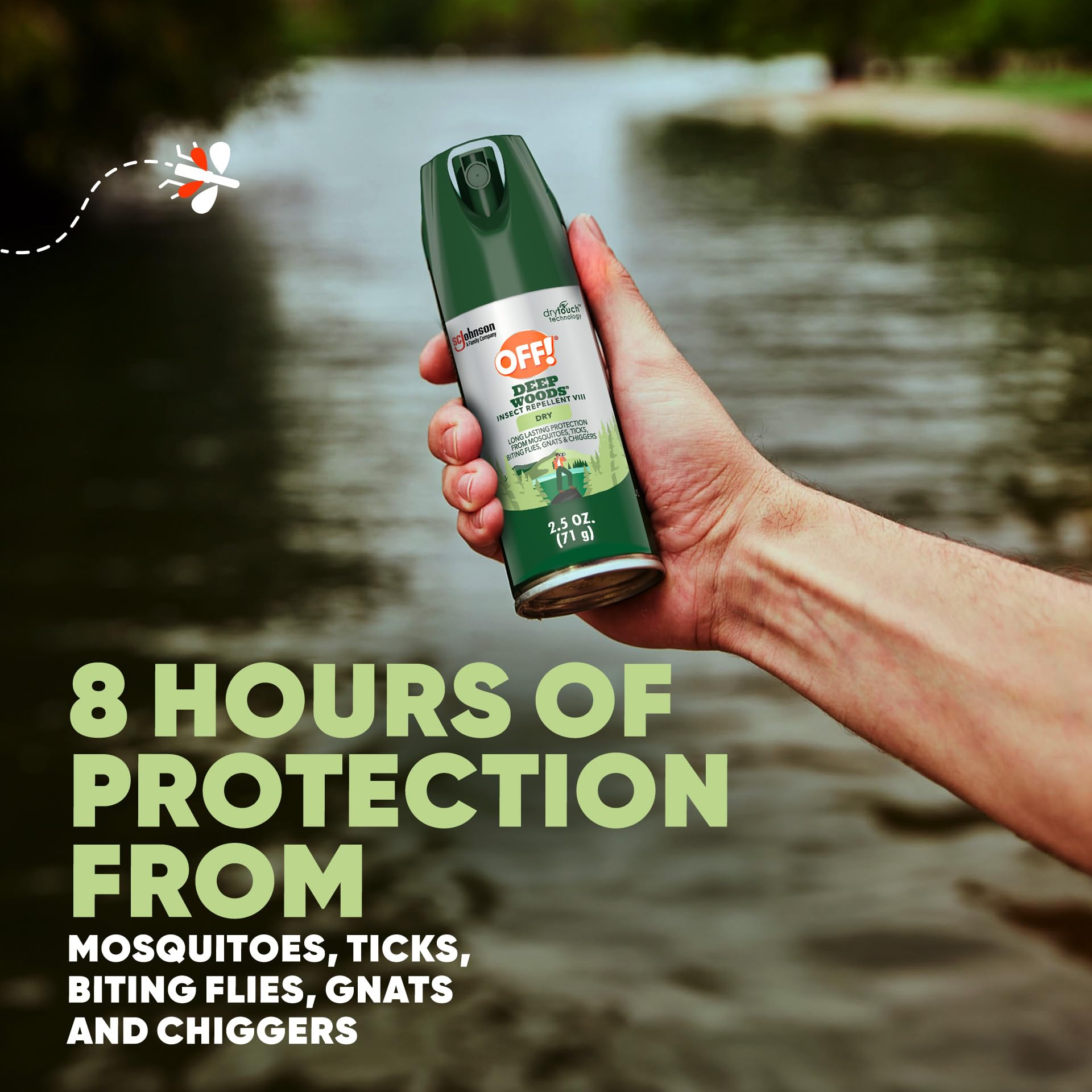 OFF! Deep Woods Travel Size Insect Repellent Aerosol, Dry, Non-Greasy Formula, Bug Spray with Long