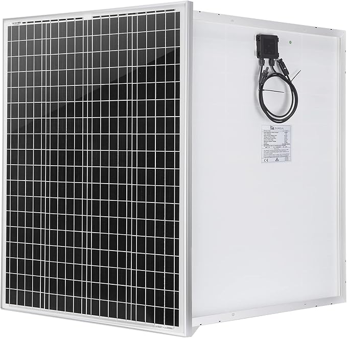 100 Watt 12 Volt Monocrystalline Solar Panel, Outdoor Waterproof Mono Solar Panels for 12V Battery, RV Roof, Boat Charging, Caravan, Car, Homes, and Any Other Off-Grid Applications