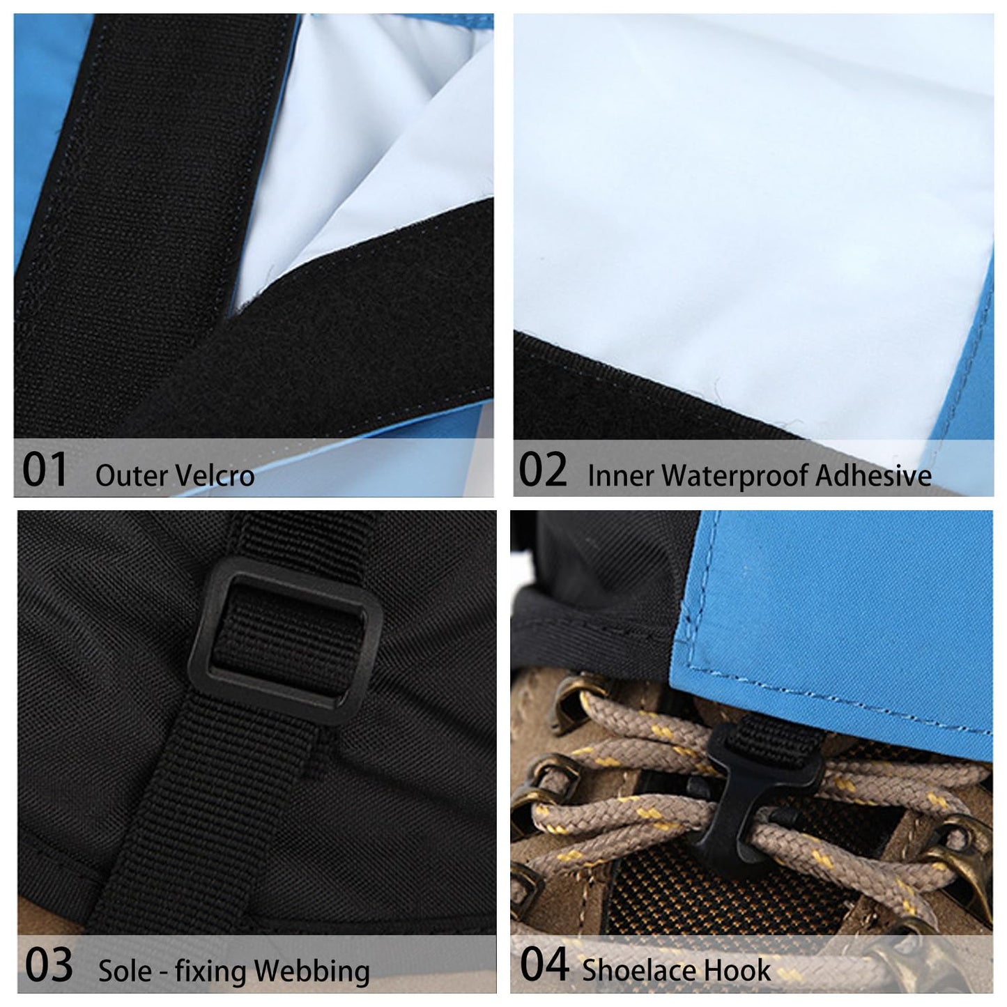 Winter Snow Gaiters for Hiking - Waterproof Ankle Covers for Snow Trekking, Skiing - Universal Fit