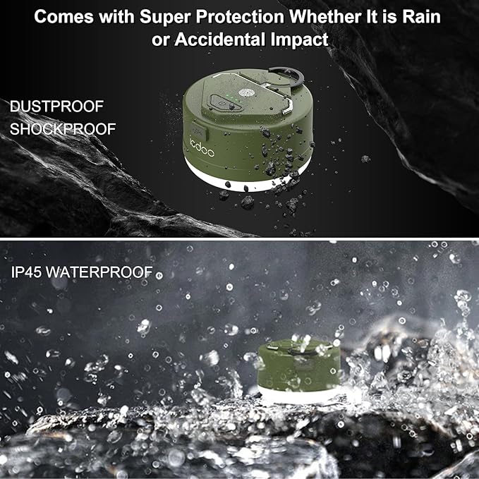 3000mAh 2000LM Rechargeable Camping Light , Warm/White/Nature/SOS 4Modes Brightness Stepless Adjust Camping Lantern Rechargeable Tent Light for Power Failure Emergency Survival Kits (2)