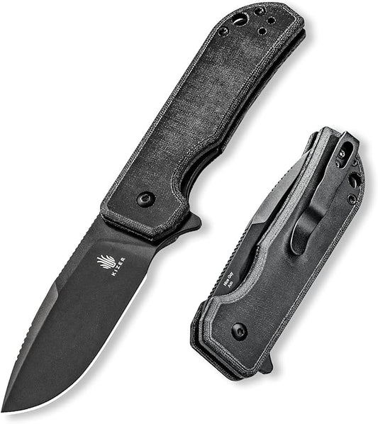 Kizer Nice Guy Pocket Folding Knife, 2.84" Nitro V Blade, Lightweight Sharp Camping and Hiking Knife, Comfort Micarta Handle, Liner Lock Flipper Knife V3011A3