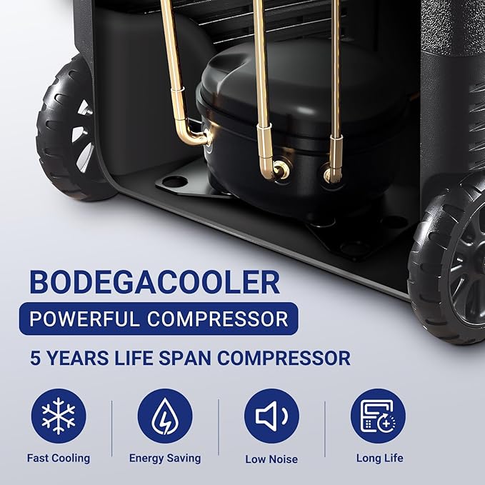 BODEGACOOLER 12 Volt Car Refrigerator,68Quart(65L) Camping Fridge,RV Portable Freezer Single Zone,with APP Control,-4℉-68℉ Car Cooler,12/24V DC and 100-240V AC,for Travel,Truck,Outdoor,Vehicles