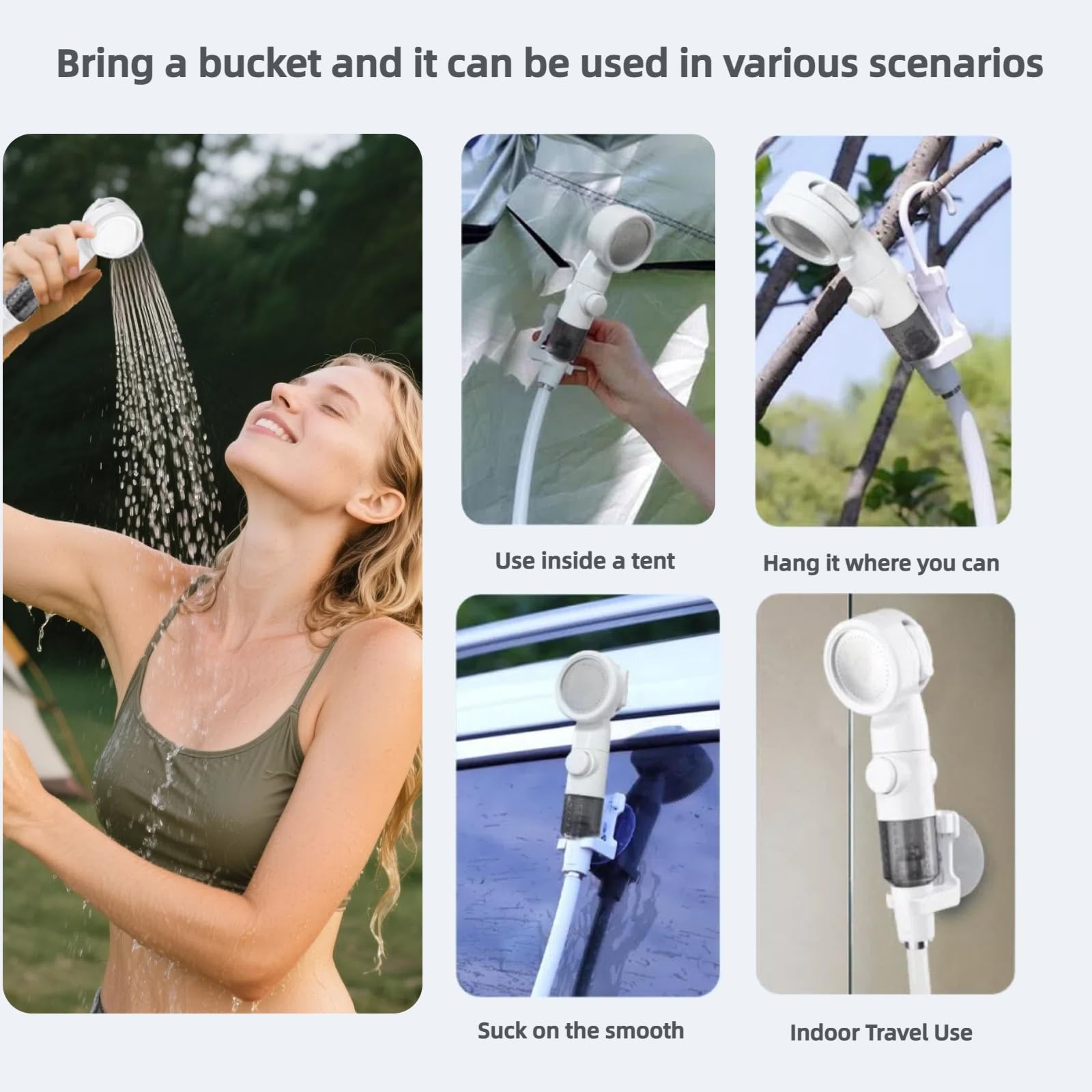 Portable Shower for Camping, Rechargeable Portable Camping Shower Pump with USB-C, Camp Shower with