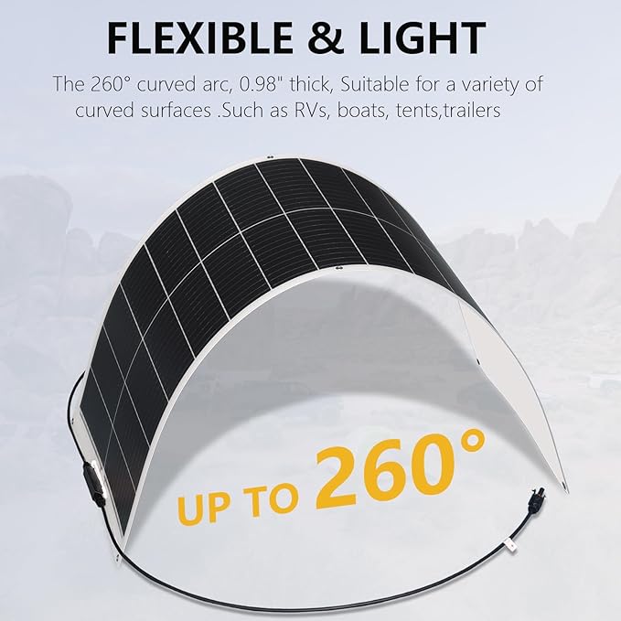 XINPUGUANG 100w Flexible Solar Panels 24V 1000W Solar System Kit Monocrystalline Cell Module 45A Controller 2000W Inverter for Off Grid Battery Charger for Cabin RV Boat Trailer