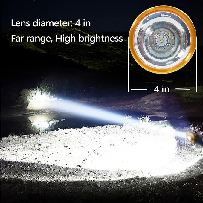 Heavy Duty Flashlight ??Bright Rechargeable Searchlight with 2 Modes ??Led Spotlight Handle ??Easy to Use ??Built-in Rechargeable Battery